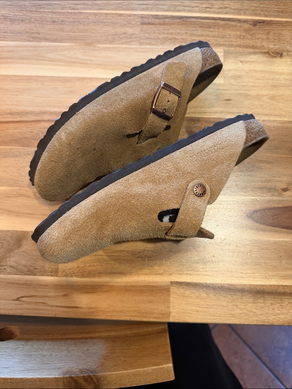 Suede Slip-On Clogs in Tan Narrow fit size 39 - Picture 4 of 6